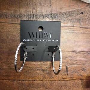 White House Black Market Shimmering Silver Earrings